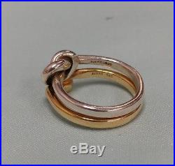 James Avery Sterling Silver 14K Yellow Gold Love Knot Ring Size 6