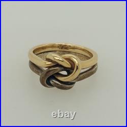 James Avery Sterling Silver 14K Yellow Gold Original Lover's Knot Ring Size 7.25