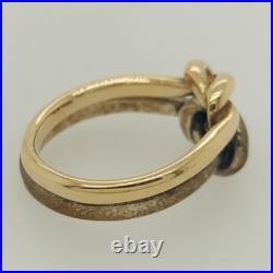 James Avery Sterling Silver 14K Yellow Gold Original Lover's Knot Ring Size 7.25