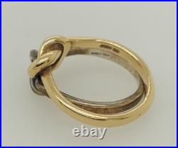 James Avery Sterling Silver 14K Yellow Gold Original Lover's Knot Ring Size 7.25