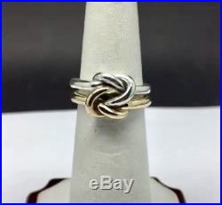 James Avery Sterling Silver/14K Yellow Gold Original Lovers Knot Ring Size 6