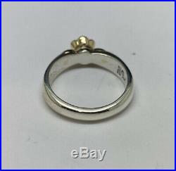 James Avery Sterling Silver/14K Yellow Gold Pearl Ring Size 9.5 Retired