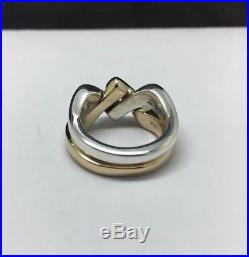 James Avery Sterling Silver/14K Yellow Gold Puzzle Ring Size 6