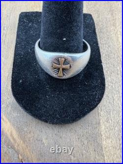 James Avery Sterling Silver & 14K Yellow Gold Radiant Cross Ring Size 10.5