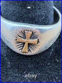 James Avery Sterling Silver & 14K Yellow Gold Radiant Cross Ring Size 10.5