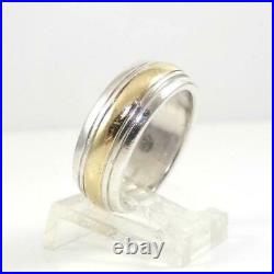 James Avery Sterling Silver 14K Yellow Gold Ring Wedding Band SZ 8 LHA3 James Avery Sterling Silver 14K Yellow Gold Ring Wedding Band SZ 8 LHA3