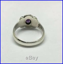 James Avery Sterling Silver/14K Yellow Gold Scrolled Amethyst Ring Size 7