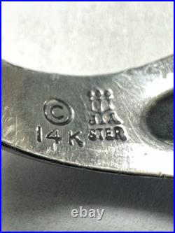 James Avery Sterling Silver & 14k Gold Cross Heart Ring Size 6.75