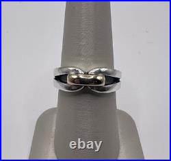 James Avery Sterling Silver & 14k Gold Enduring Bond Band Ring Size 8.5