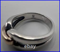 James Avery Sterling Silver & 14k Gold Enduring Bond Band Ring Size 8.5