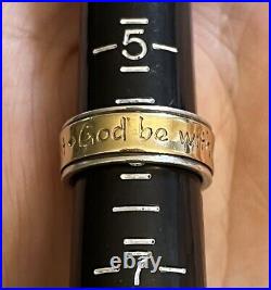 James Avery Sterling Silver & 14k Gold God Be With Us Together & Apart Ring Sz 6