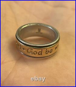 James Avery Sterling Silver & 14k Gold God Be With Us Together & Apart Ring Sz 6