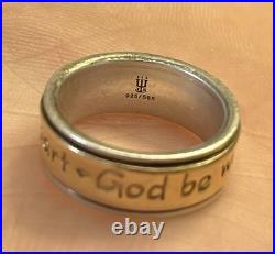 James Avery Sterling Silver & 14k Gold God Be With Us Together & Apart Ring Sz 6