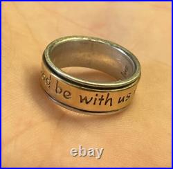 James Avery Sterling Silver & 14k Gold God Be With Us Together & Apart Ring Sz 6