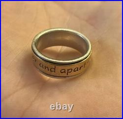 James Avery Sterling Silver & 14k Gold God Be With Us Together & Apart Ring Sz 6