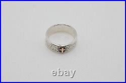 James Avery Sterling Silver 14k Gold Hammered Cross Band Ring Size 11 Pre Owned