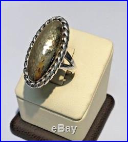 James Avery Sterling Silver 14k Gold Hammered Dome Ring Size 8