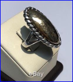 James Avery Sterling Silver 14k Gold Hammered Dome Ring Size 8