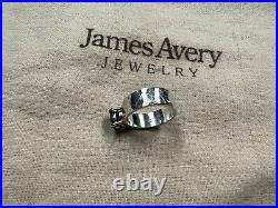 James Avery Sterling Silver 14k Gold & Julietta Blue Topaz Hammered Ring Size 7