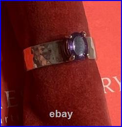 James Avery Sterling Silver & 14k Gold Julietta Ring W Amethyst Hammered Band