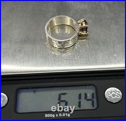 James Avery Sterling Silver & 14k Gold Julietta Ring W Amethyst Hammered Band