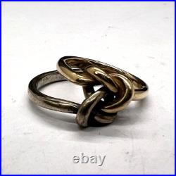 James Avery Sterling Silver & 14k Gold Lovers Knot Ring Size 6.25