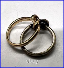 James Avery Sterling Silver & 14k Gold Lovers Knot Ring Size 6.25