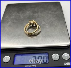 James Avery Sterling Silver & 14k Gold Lovers Knot Ring Size 6.25