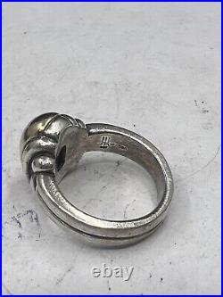 James Avery Sterling Silver 14k Gold Medium Sized Dome Ring