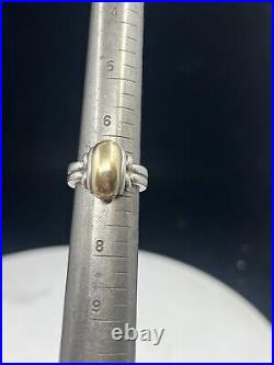 James Avery Sterling Silver 14k Gold Medium Sized Dome Ring