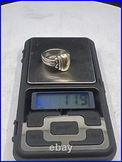 James Avery Sterling Silver 14k Gold Medium Sized Dome Ring