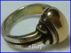 James Avery Sterling Silver 14k Gold Mens Womens Dome Knot Thatch Ring Band