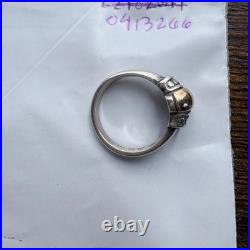 James Avery Sterling Silver & 14k Gold Oval Dome Beaded Ring Size 7.25