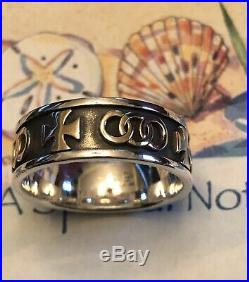 James Avery Sterling Silver & 14k Gold Pattee Cross Wedding Band Ring Size 12.0