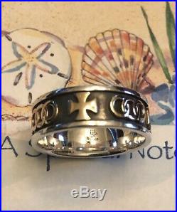 James Avery Sterling Silver & 14k Gold Pattee Cross Wedding Band Ring Size 12.0