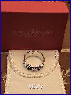 James Avery Sterling Silver & 14k Gold Pattee Cross Wedding Band Ring Size 12.0