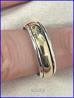 James Avery Sterling Silver & 14k Gold Simplicity Wedding Band Size 7