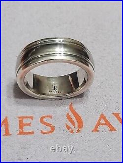 James Avery Sterling Silver & 14k Gold Simplicity Wedding Band Size 7