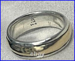 James Avery Sterling Silver & 14k Gold Simplicity Wedding Band Size 7