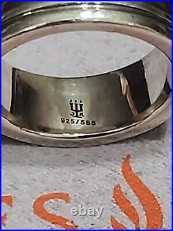 James Avery Sterling Silver & 14k Gold Simplicity Wedding Band Size 7