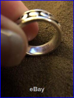 James Avery Sterling Silver & 14k Gold Swirl & Dot Ring, Size 5, RETIRED