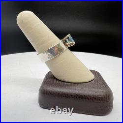 James Avery Sterling Silver & 14k Yellow Gold Blue Topaz Birthstone Ring Size 9