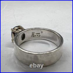 James Avery Sterling Silver & 14k Yellow Gold Blue Topaz Birthstone Ring Size 9