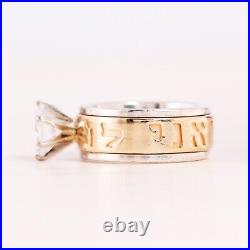 James Avery Sterling Silver 14k Yellow Gold Cz Hebrew Band Ring Size 9.5