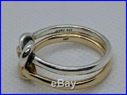 James Avery Sterling Silver 14k Yellow Gold Original Lovers' Knot Ring Size 9