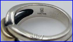 James Avery Sterling Silver & 14k Yellow Gold Ring Size 7