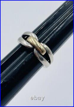 James Avery Sterling Silver & 14k Yellow Gold Ring Size 7