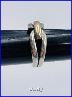 James Avery Sterling Silver & 14k Yellow Gold Ring Size 7