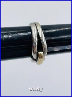 James Avery Sterling Silver & 14k Yellow Gold Ring Size 7