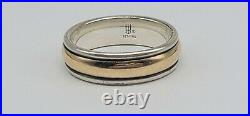 James Avery Sterling Silver & 14k Yellow Gold Simplicity Wedding Band Ring Sz 9